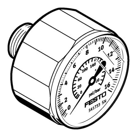 Festo Pressure Gauge MA-27-16-R1/8 MA-27-16-R1/8